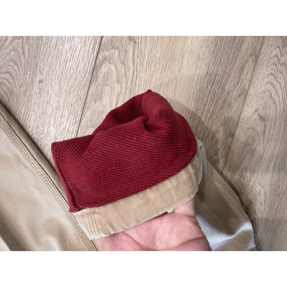 NWT‎ Vintage Y2K GAP Red Flannel Lined Beige Carpenter Pants Wide Leg Boys Sz 6
